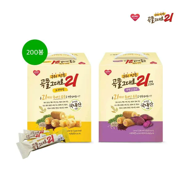 [신세계TV쇼핑]곡물그대로 21 오리지널 100봉 + 자색고구마 100봉 (총 200봉) 직택배, 총 200봉, 오리지널+자색고구마