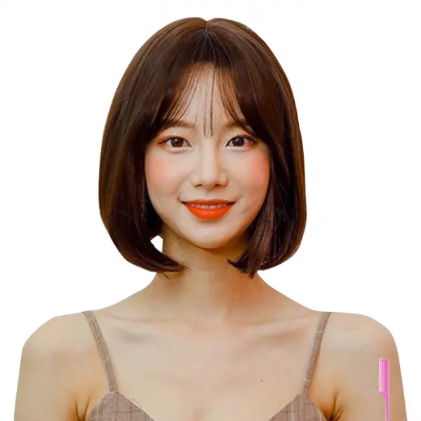 가발매니아 코튼단발 통가발 전체가발, 초코브라운