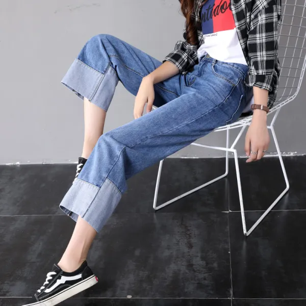 머머다 머머다 여성 일자 청바지 와이드 데님팬츠 빅사이즈15 Ktk15 573808265927_iyyj