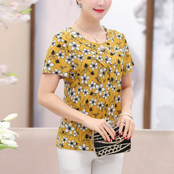 이레 중년 여름 반팔 블라우스 Pc