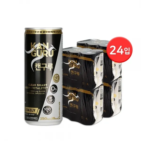 부작용없는 무설탕프리미엄 에너지 드링크 캔구루 250ml 카페인음료