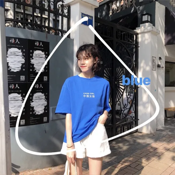 가 마멸 프린트 캐주얼 반팔녀 다색 티셔츠녀 벌써[티셔츠0010]