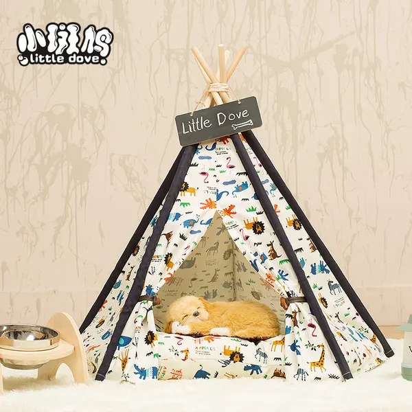 롱라움 소형견 중형견 대형견 고양이 강아지 접이식 이동 텐트 집 가방, 첨탑 동물 모델 (쿠션 없음)