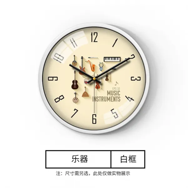 피아노 교습소 악기방 저소음 음대생 벽시계 침실 거실 무음 인테리어 화이트 + 12인치 30.5cm 