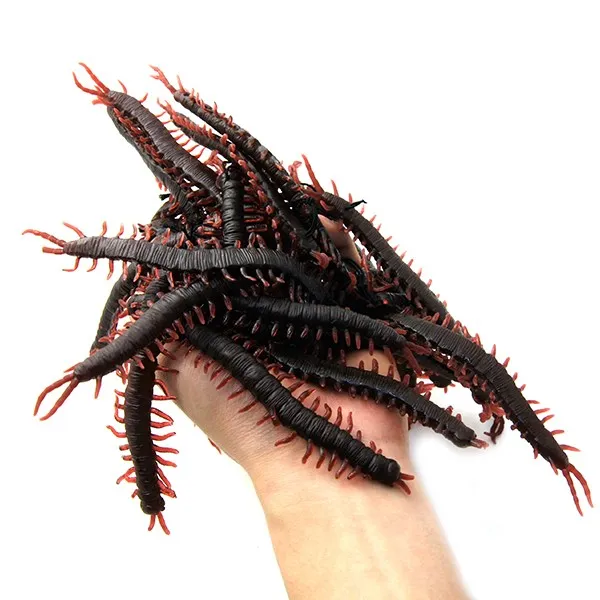 China OEM 바퀴벌레 지네 거미 벌레장난감 리얼벌레모형 할로윈 만우절 크릭 장난치기, 03 OIL WORMS(10pcs), 1