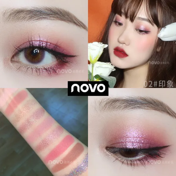 키보드 손끝 감자 진흙 아홉 색 섀도 매트 펄 반짝임 지속 발색 안 지워 화장 팔레트, 9g, 02#인상파