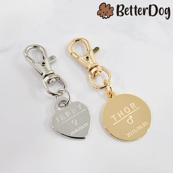 베러독 Diy 애견인식표 고리형 강아지목걸이 고양이이름표 핸드메이드 외장형펜던트 네임택 군번줄 볼체인 반려동물등록 분실신고 등록번호각인 주문제작 9.알루미늄 원형 S 핑크 1.연결고리 S 실버