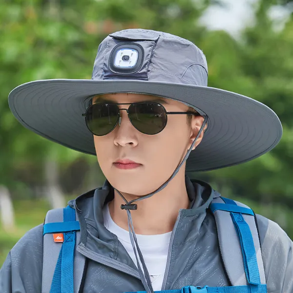 스몰에이저스 햇 남자 여름 사파리 레쉬 썬캡 자외선차단 낚시모자 태양열조명 등 벙거지 낙숫물