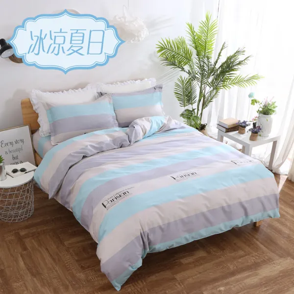이불커버 단벌 순면 200x230싱글 1.5m여성핑크 1.8x2.0미터 봄여름 싱글더블, C12-시원한 여름