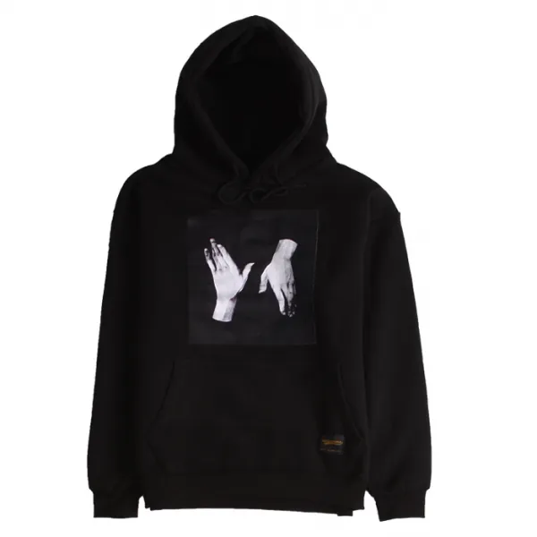 자체브랜드 에잇볼륨 투 핸드 기모 후드 블랙