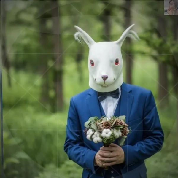보리애플 침팬지 복면 나귀 카메라 안면보호마스크 화성 사람이 밉다 물고기 큐트 엽기적 악당 웃기다 분장 하객, R29-B28-U81- 화이트 토끼