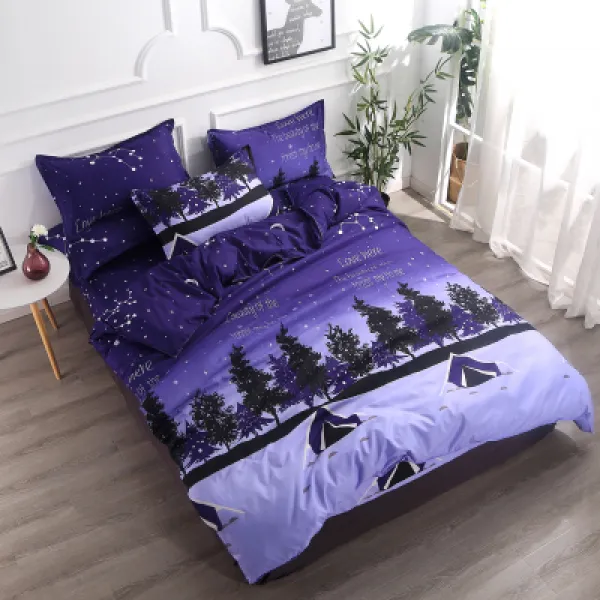 차렵이불 이불 겨울이불 순면 학생기숙사 싱글 6종 이불솜 봄가을 여름 요매트 풀세트 4종세트 C27 블루