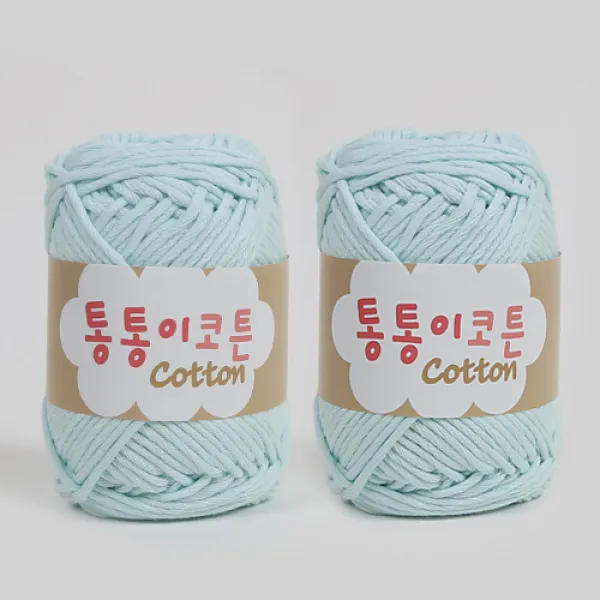 [앵콜스] 통통이코튼(2볼세트) 면사 손뜨개 인형실 소품실 매트뜨기, 24 베이비연민트