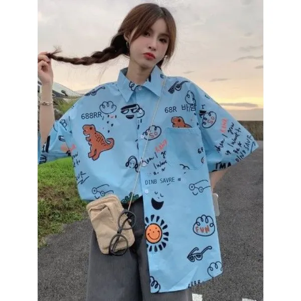 Xianding뚱뚱 m-근 고풍스러운 반팔 셔츠 여하 BF 디자인감 미니멀하다 헐렁하다 독특하다 셔츠 SN 살구색 여름 시원한 품질 생활 M 건의 근 내