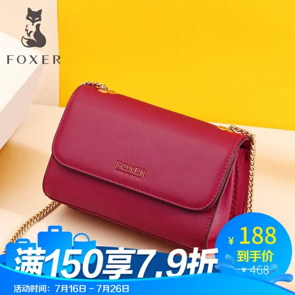 골든 여우 (FOXER) 미니 체인 핸드백 여자 2019 핫 서머 한판 숄더백 심플한 크로스백으로 레드 JD9051460POP18