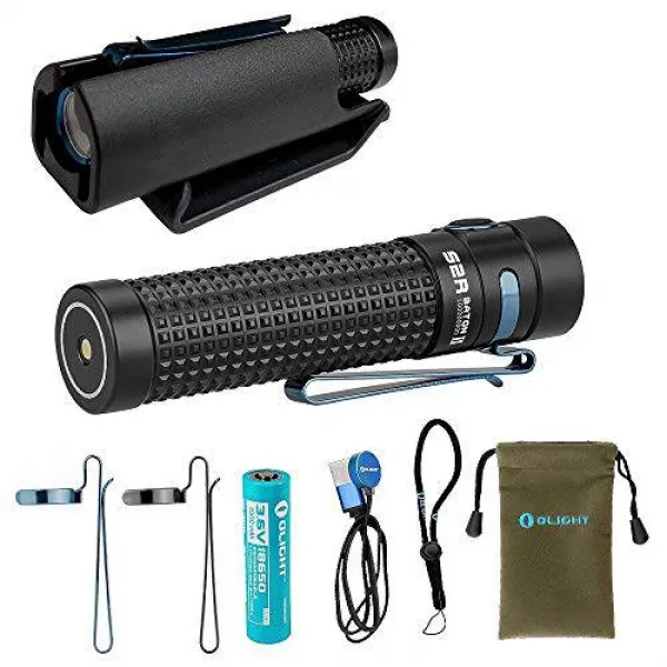 홀스터 번들 Olight S2r Ii 배턴 1150 루멘 맞춤형 3200mah 18650 배터리 상세내용참조