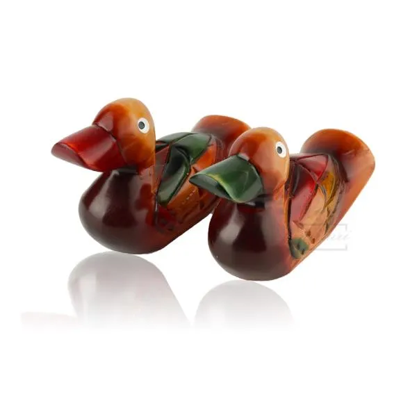 원앙 청둥 목각세트 중사이즈 기러기 전통공예 나무오리 장식품 소품 *b!ust