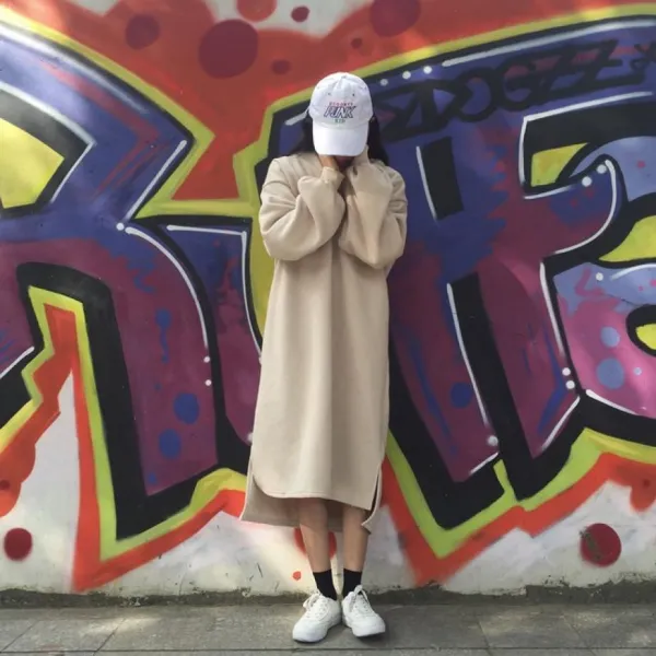 엘림패션 여성 겨울 후드 원피스