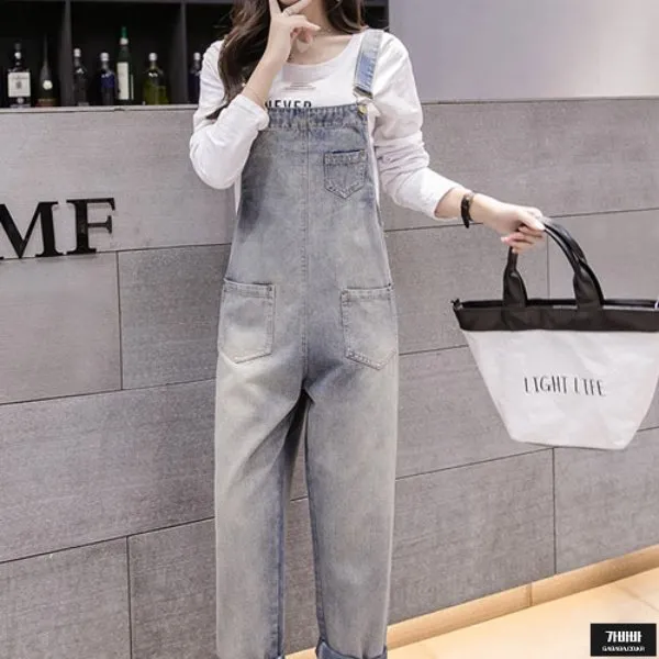 가바바 여성 청바지 가볍게 외출할때 취항저격 멜빵 여름 데님바지 G47433