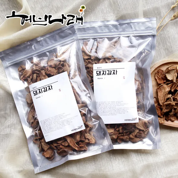허브나래 볶은돼지감자차 국내산 저온 로스팅 500g, 2개, 500g(지퍼팩)