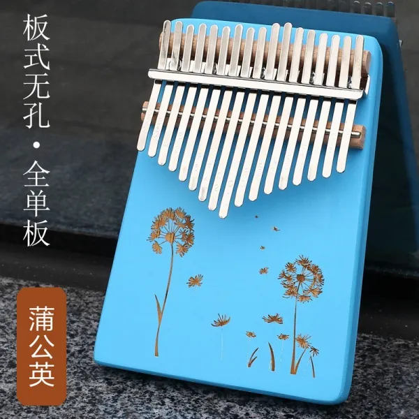 휴대용 Kakalimba 엄지 피아노 Kalimba17 톤 팀파니 Plectrum 성인 초보자 악기 17 톤 블루 민들레