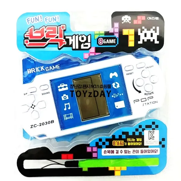 (10개묶음)n17326/5 펀펀 브릭 8가지 게임기/테트리스 손목걸이형 휴대용게임기 전자오락 블럭게임 악세사리 장난감 어린이날선물