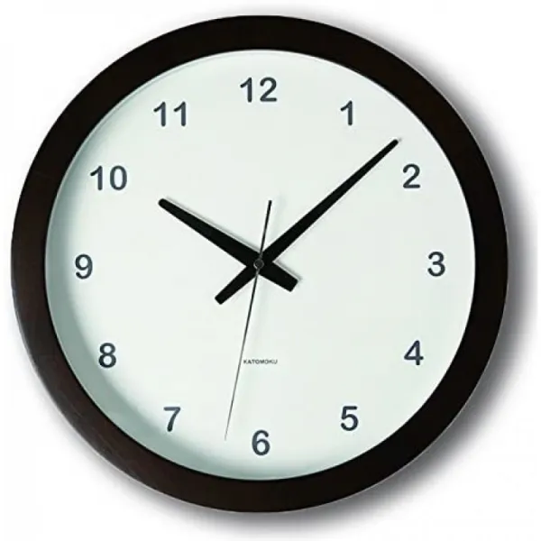 KATOMOKU muku round clock 자연 스윕 (연속 초침) km-32N (브라운), 단일상품
