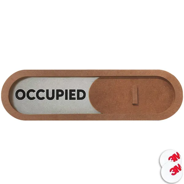 긱베어 재실표시 도어 사인 방해금지 + 양면 스티커 2개, OCCUPIED, 2.브라운