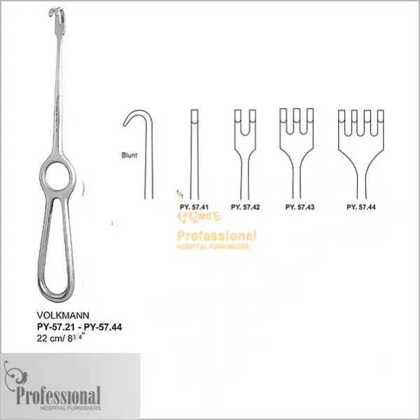 [개창기구] PROFESSIONAL 볼크만리드렉타 3P(블런트) (VOLKMANN RETRACTOR BLUNT 3P ) PY-57.43, 1개