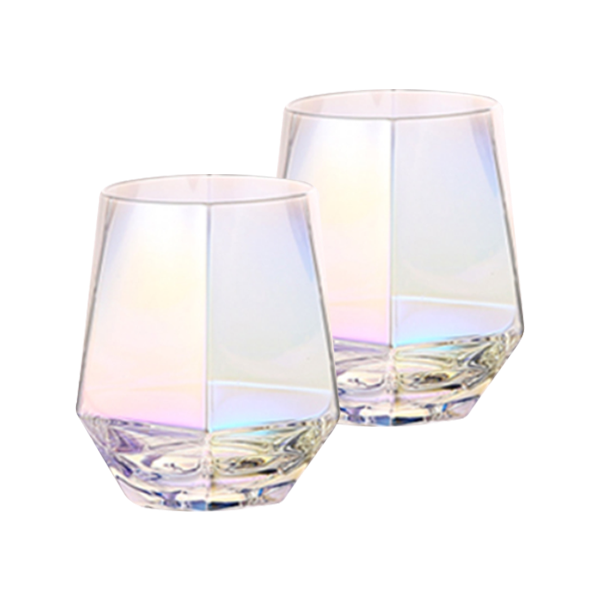 무아 1+1 홈카페 홀로그램 샤인유리컵 340ml 2개 단일