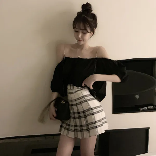 롤폴제이 인싸템 여름 오픈숄더 CHIC 홍콩무드 커버 나이트클럽 작은 키