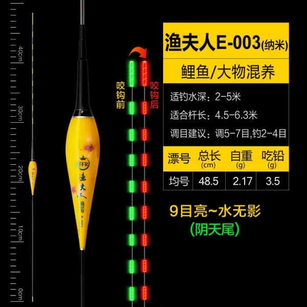 밤낚시 스마트 감응 부표 물어뜯다 갈고리 자동 변색 경보 물에는 그림자가 없다 신기 2즈 찌 _10 낟알 배터리 물고기 부인 E 003 （물에는 그림