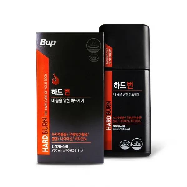 Bup 하드번 녹차카테킨 은행잎 돌외잎 추출 다이어트 보조제 1병 850mgx90정