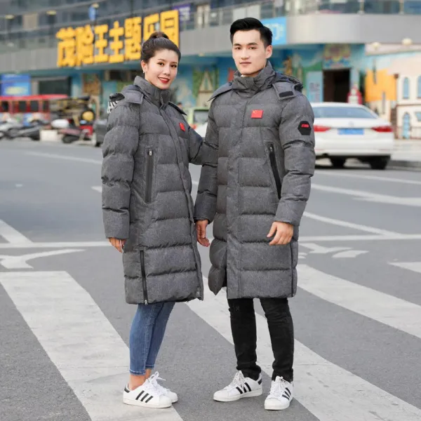 남자패딩코트 국가대표팀 다운패딩 운동 코트 남자롱 무릎을넘기는 체육특기생 겨울 야외 훈련 여자외투 패딩