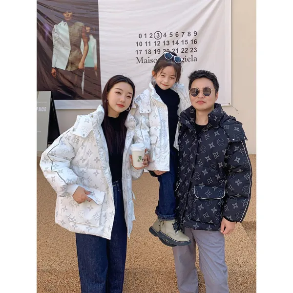 엄마 겨울 신상 서양 프린트 두툼한 친자룩 모자녀룩 세 가족 엄마아이세트 겨울옷 패밀리룩 맘커플룩 암마랑커플룰 딸엄마커플룩