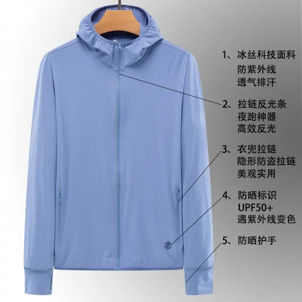 Jul.24 4번 Upf50+여름 아이스 선레이서 남야상 경량 자외선 차단 여야상자외선을 의복 방지하다.z 2xl 스 카 이 블 루 남 레벨 업 버 전 