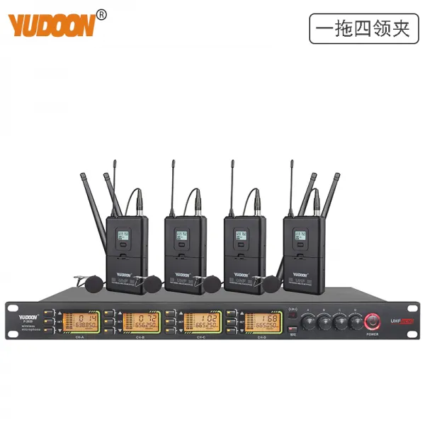 무선마이크 YUDOON P2020무선 회의 마이크 1개로4개 U단과 무대 연기 결혼, T03-네갈래 칼라핀