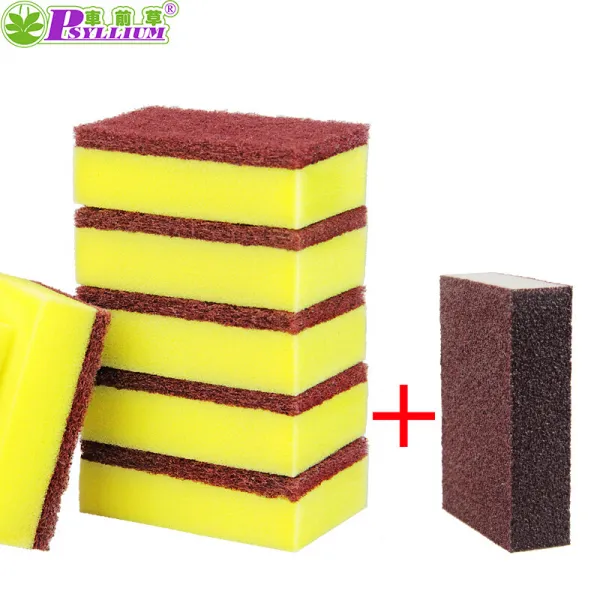 차전초(PSYLLLLIUM) 주방 청소 스펀지 백결 브러쉬 세탁 냄비 금강사 스펀지 양면 클렌징 스펀지 5+1편(밀공금), 상세페이지 참조, 상세페이지 참조