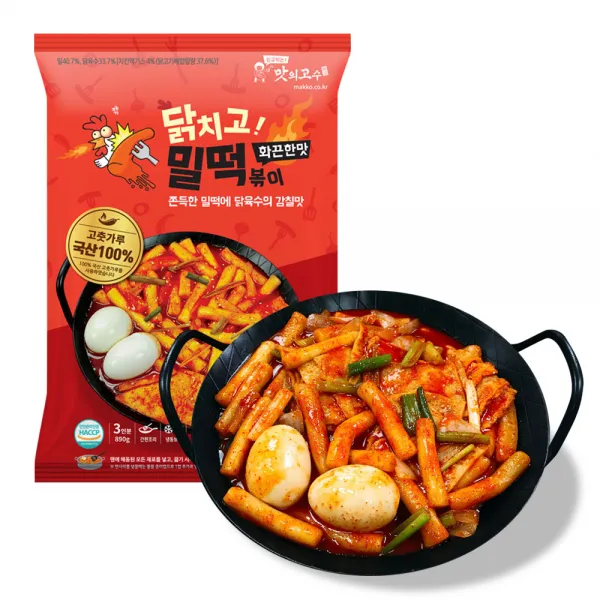 맛의고수 닭치고 밀 떡볶이 화끈한맛 4팩 890g