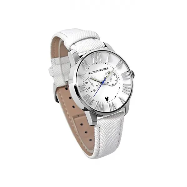 Disney (디즈니) 디즈니 시계 미키 마우스 가죽 벨트 남성 여성 쌍 남여 성인 일련 번호들이 disney WATCH (포장 된 / 화이트) [병행 수입품]