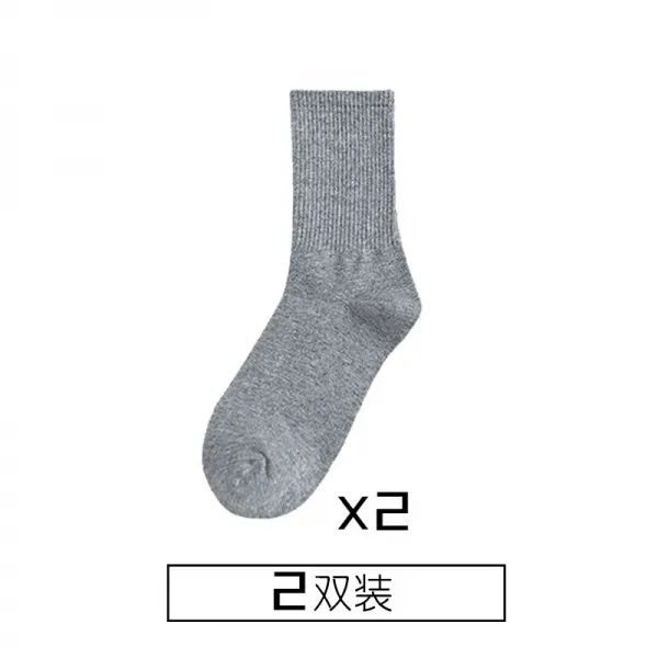 양말 자녀 길이 통원숙풍 ins 중 스타킹 흑백 순색 하이 웨이스트 추동 학생 남, 그레이 2겹룩