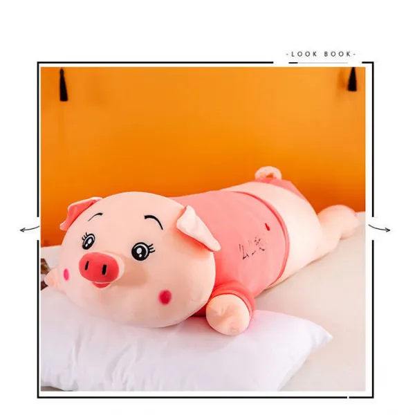 소주샵 핑크 블루 피글렛 수면 허그 쿠션 봉제인형 밀보릿자루 돼지 멱따는 것 베개 커플 여성 우정, 1. 5메터, 소프트웨어 재질 뭐래