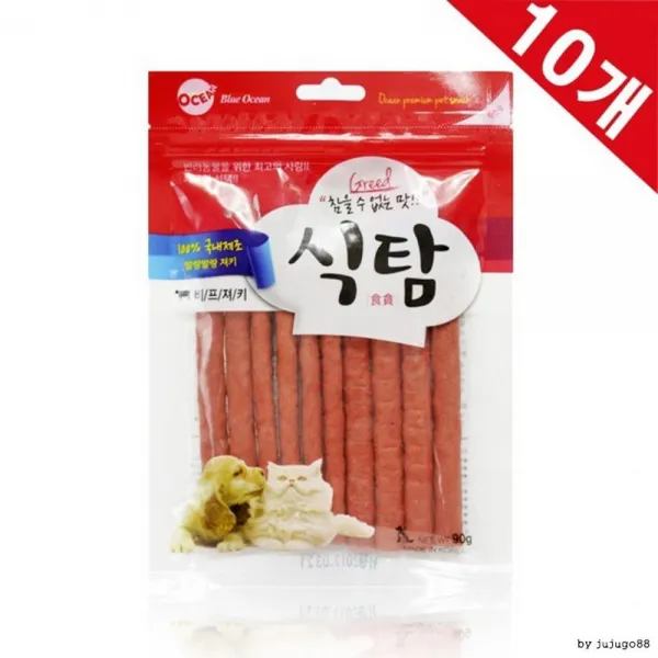 식탐 소고기져키 90g - 10개묶음 국내산애견져키, 1개