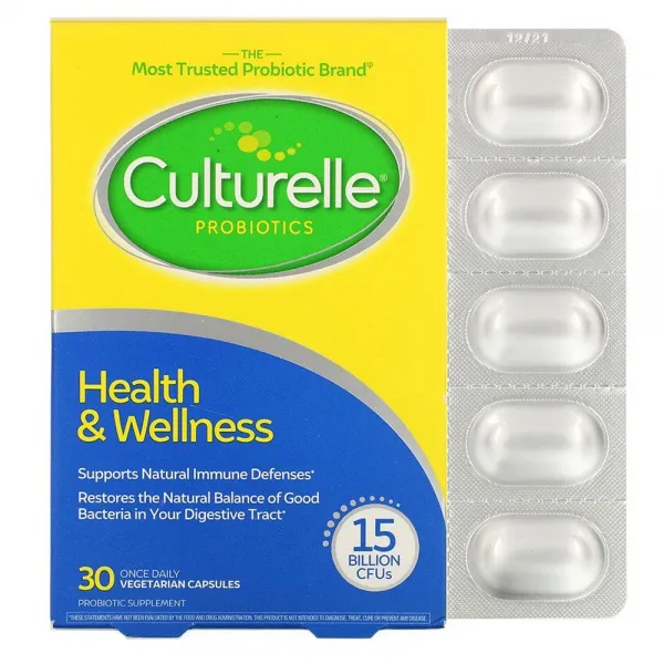 Culturelle 컬처렐 헬스앤웰니스 면역서포트 Health Wellness Immune Support 데일리 30채식캡슐 1팩 30개입