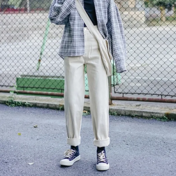 BATACLAN 아이보리 데님팬츠 충견 팔배형 자제-베이지 데님-2020 봄 하이 BA-000102606