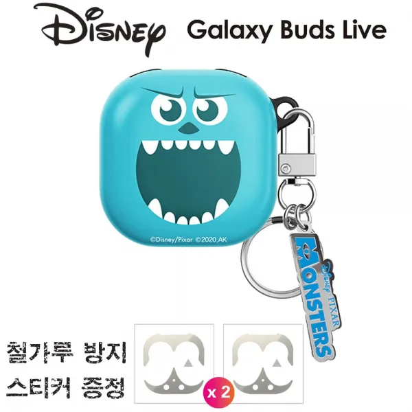 디즈니 갤럭시 버즈 라이브 케이스 buds Live Disney 스티커 미부착 철가루 방지 증정, 몬스터 대학교_설리