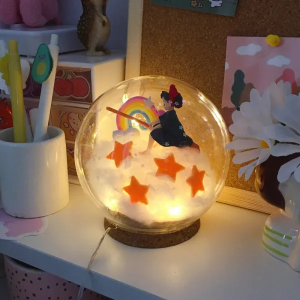 공작장식품 자매 용감하다 날다 스탠드 핸드메이드 DIY 몽환 소녀마음 독창적 트윈 생일선물, 재료 가방 구형 우드마개 자기 만들다