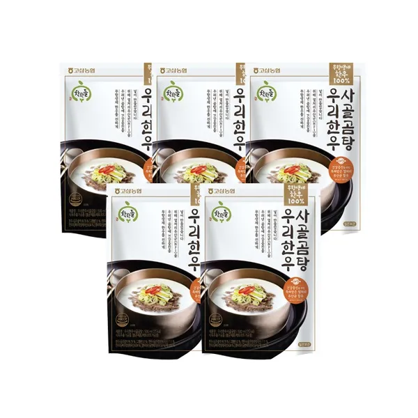 착한들 우리한우 사골곰탕 5팩 세트, 5개, 500g