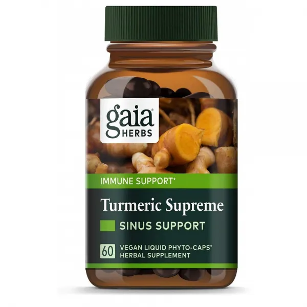 Gaia Herbs 계절성 알러지 완화 커큐민 액상 120정, 1팩