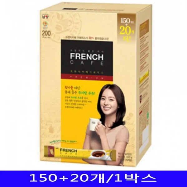 노멜마켓 프렌치카페 카페믹스 인스턴트커피 150+20개 1박스 일반커피믹스, 1
